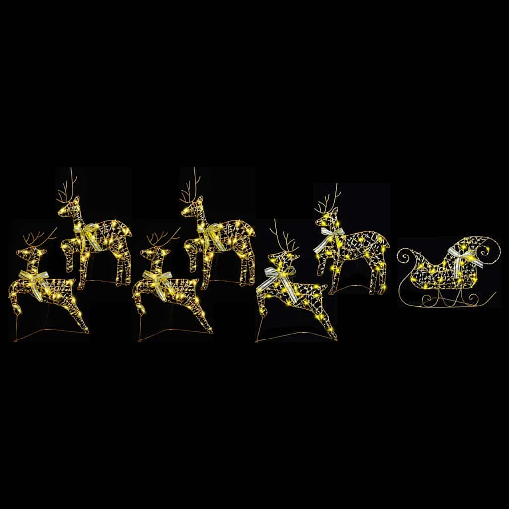 LED Rensdyr med 40 LED'er 7 pcs Guld PET