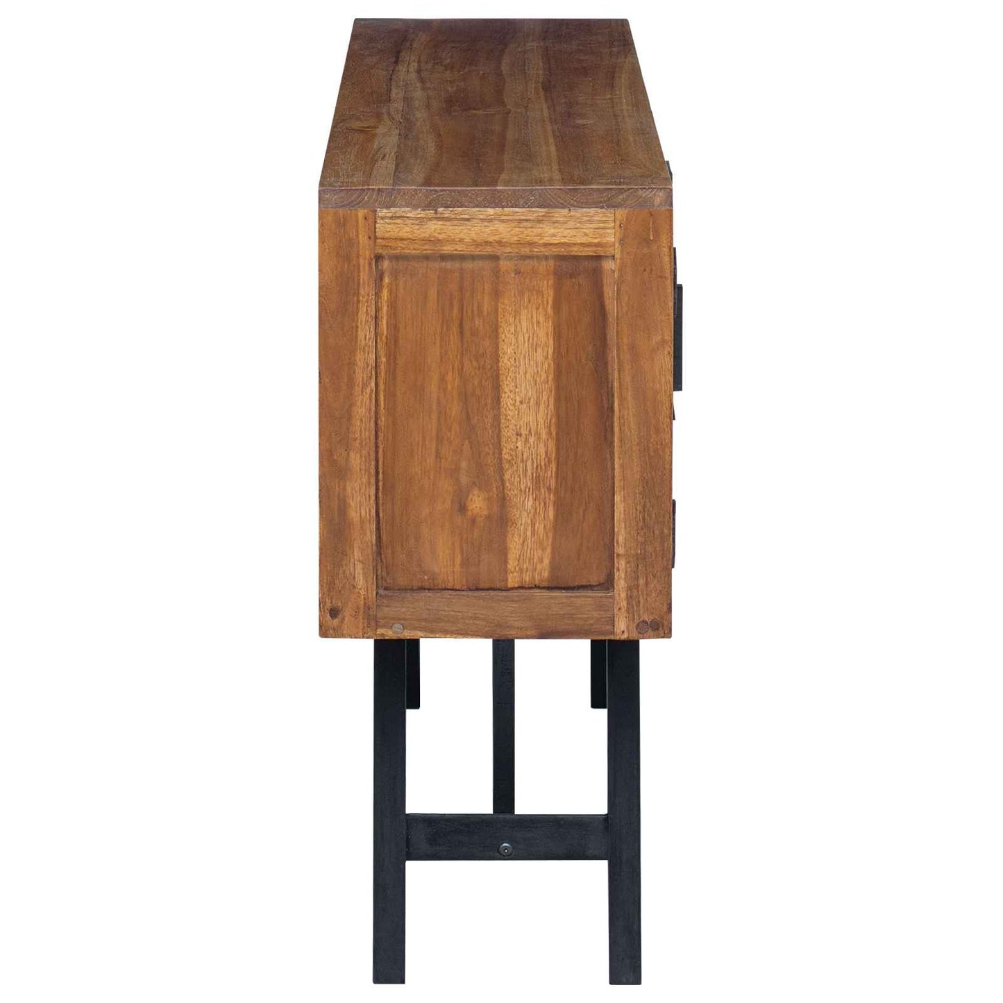 TV-bord med skuffe Naturfarvet 110 x 30 x 75 cm Massiv Teaktræ