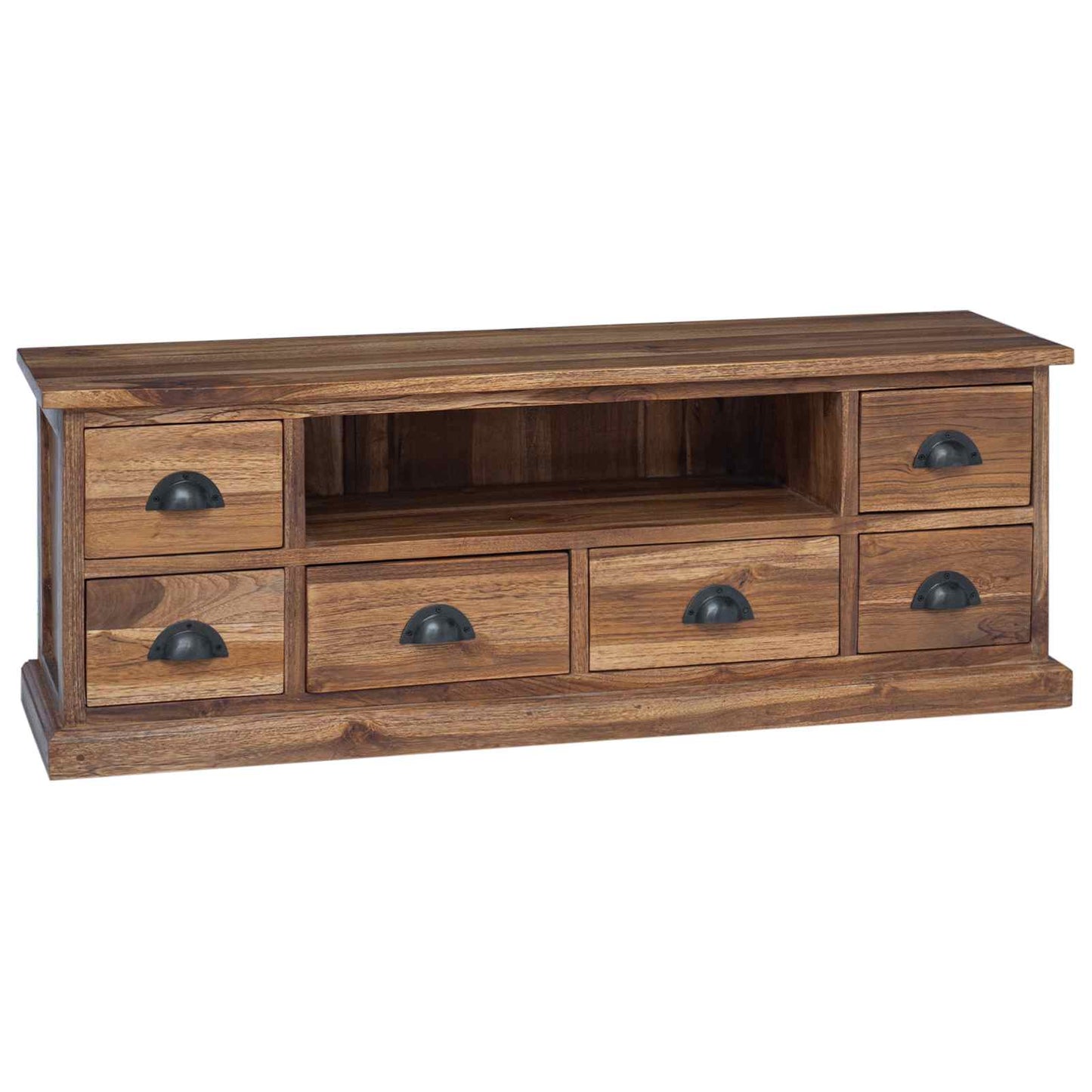 TV-bord med skuffe Naturfarvet 110 x 30 x 40 cm Massiv Teaktræ