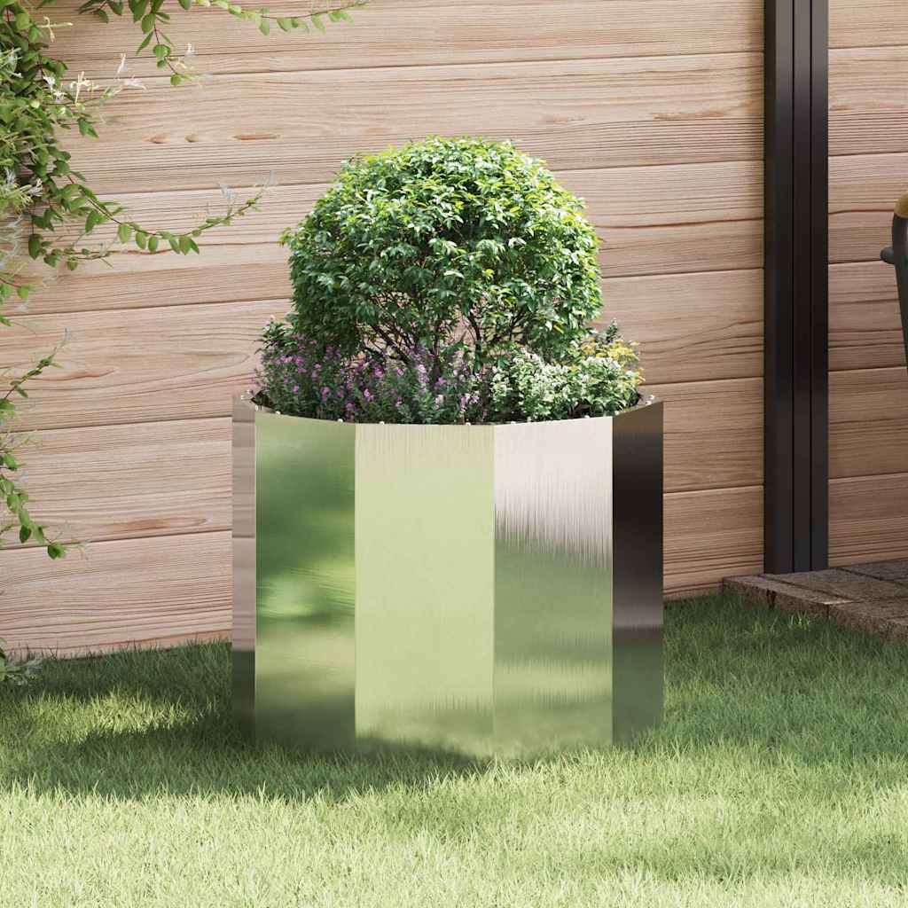 Plantekasse Sølv 60 x 60 x 50 cm Rustfrit stål