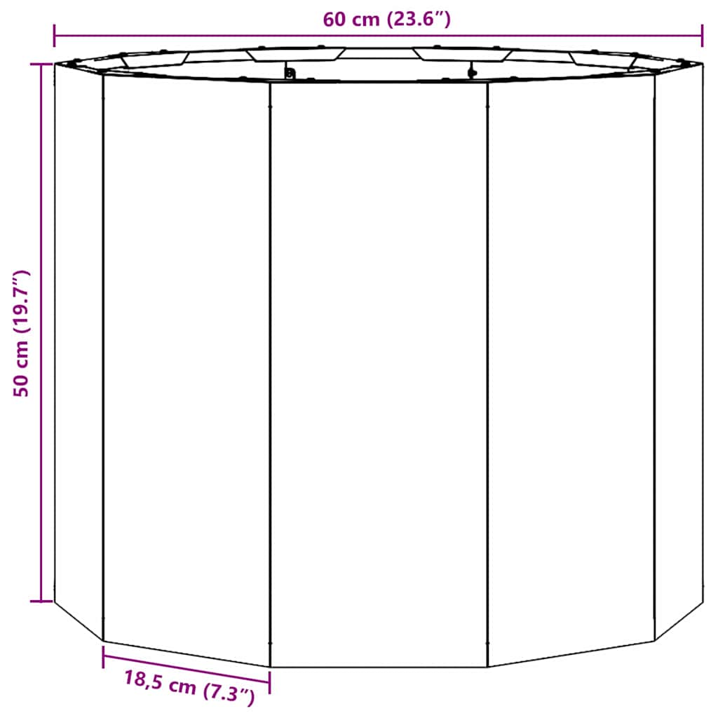 Plantekasse Sølv 60 x 60 x 50 cm Rustfrit stål