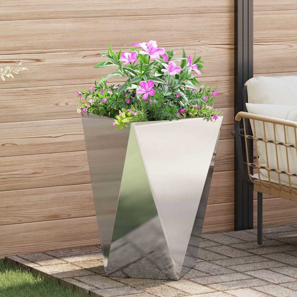Plantekasse 2 stk. Sølv 50 x 50 x 75 cm Rustfrit stål