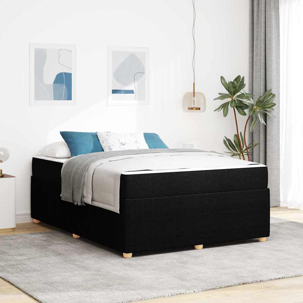 Sengestel Sort 140 x 200 cm Stof