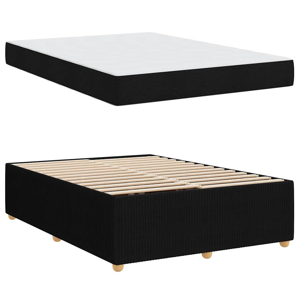 Sengestel Sort 140 x 200 cm Stof