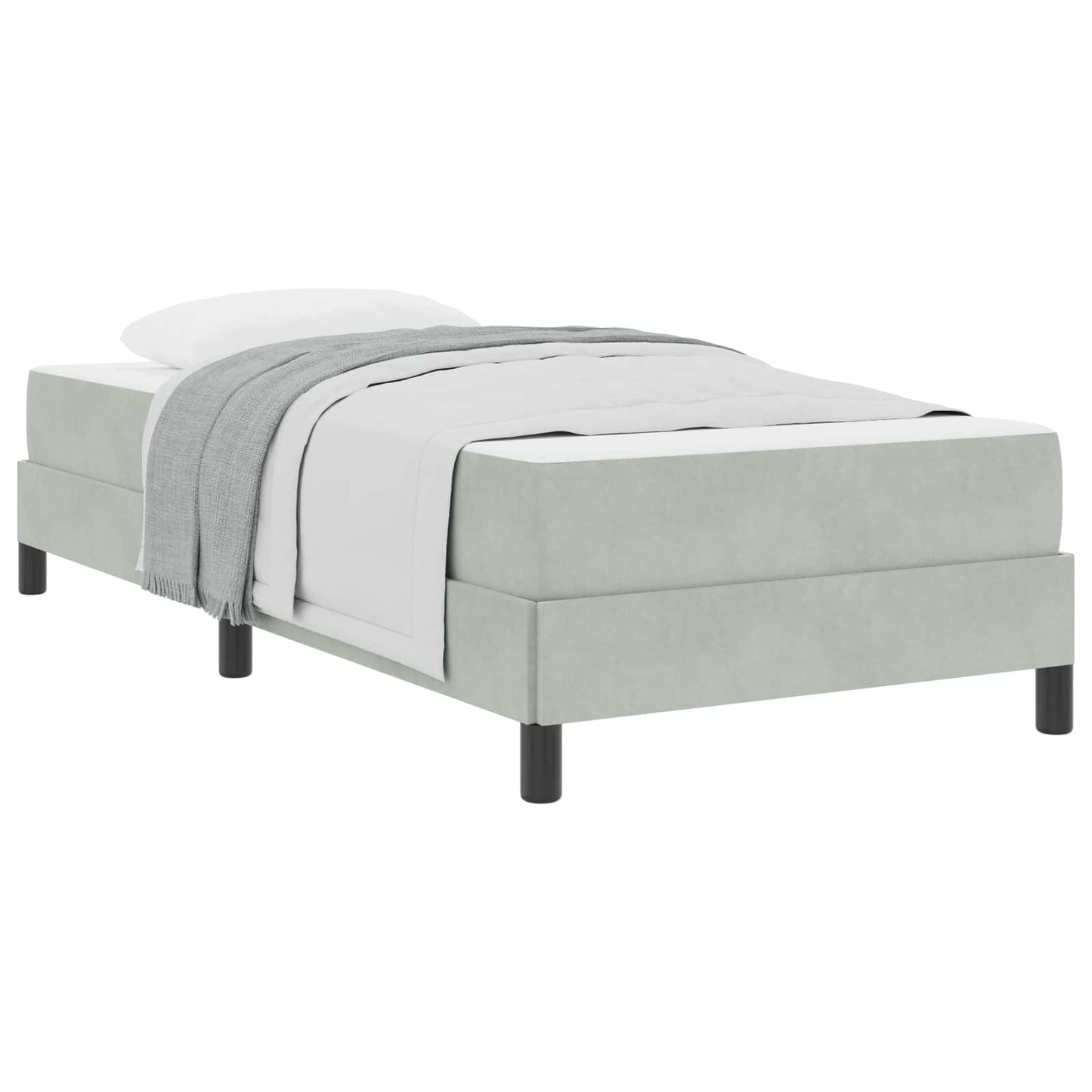 Box spring seng med madras Lysegrå 100 x 210 cm Stof