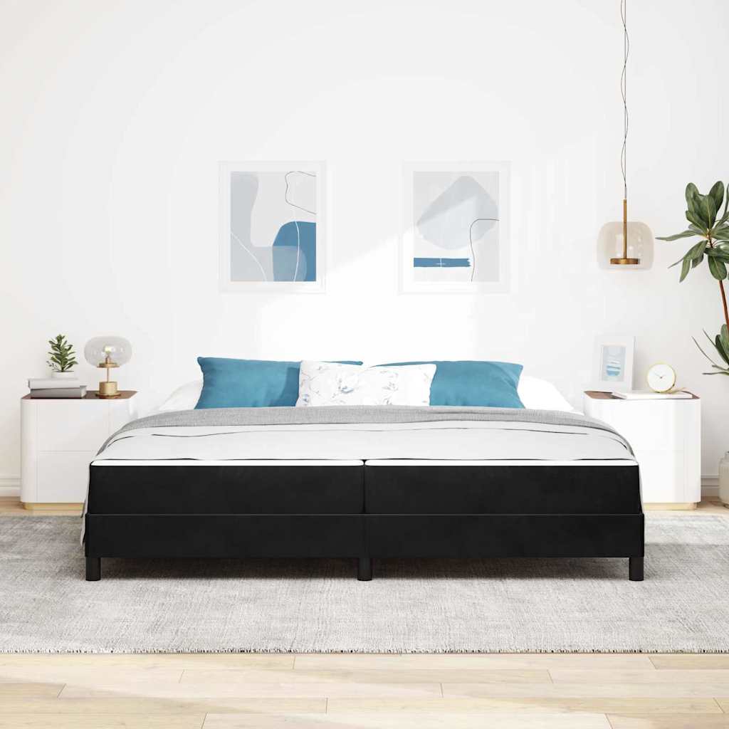 Box spring seng med madras Sort 200 x 220 cm Stof