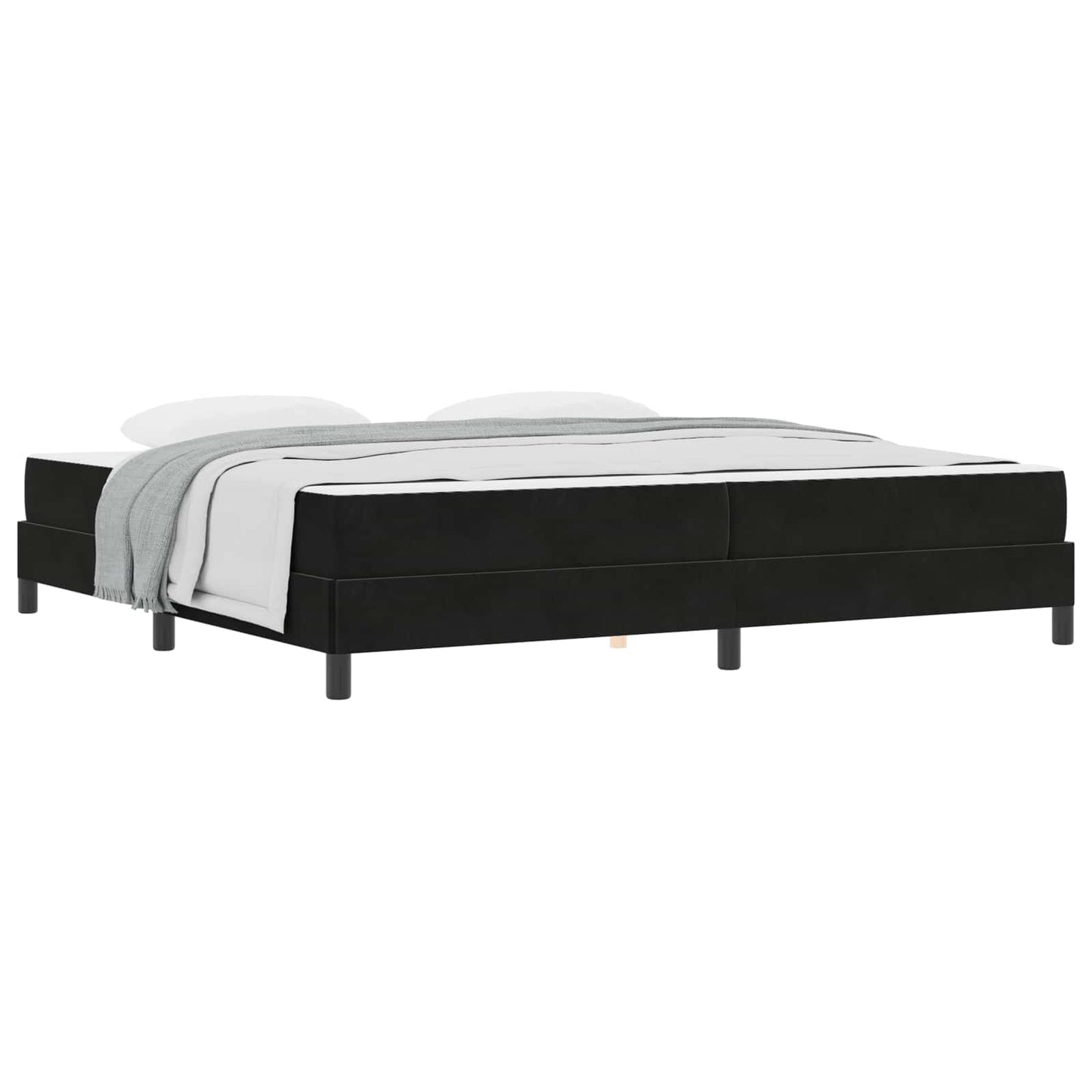Box spring seng med madras Sort 200 x 220 cm Stof