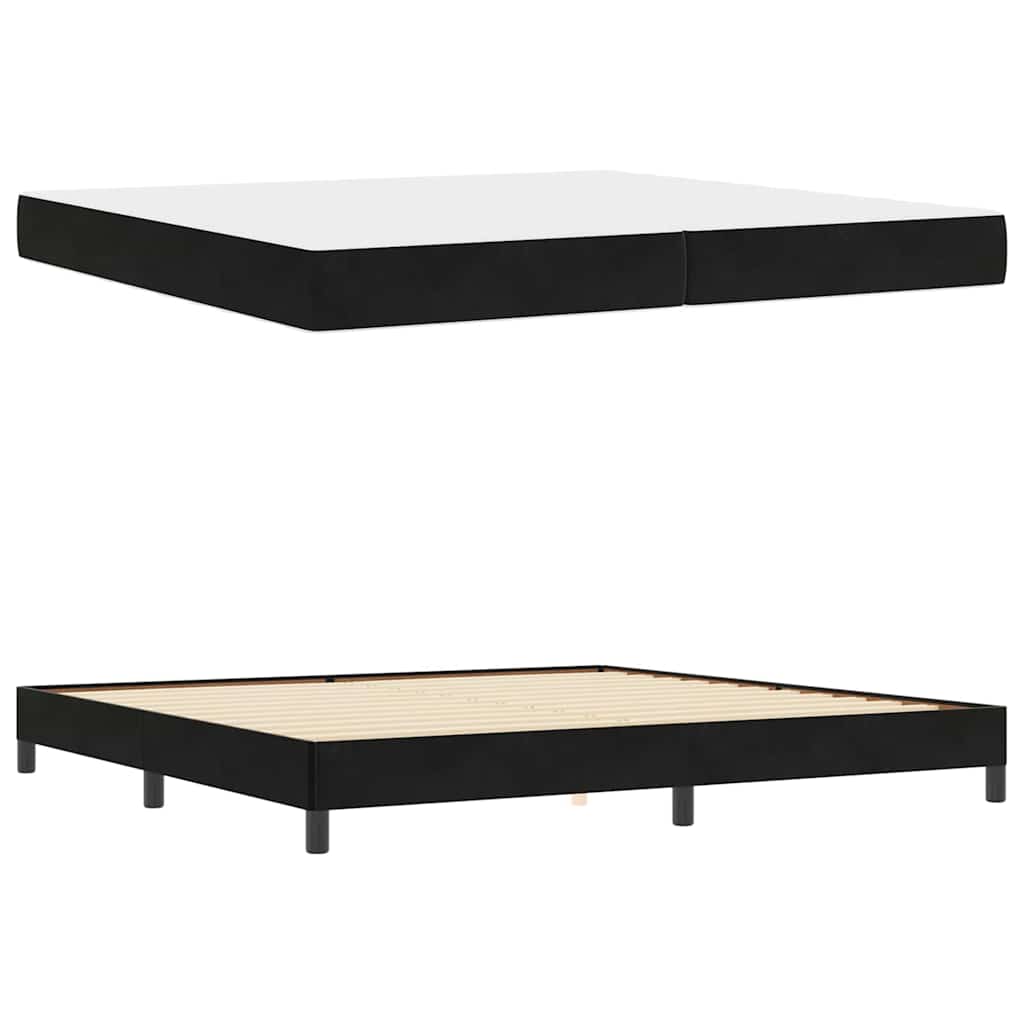 Box spring seng med madras Sort 200 x 220 cm Stof