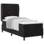 Box spring seng med hovedgærde Sort 200 x 80 cm Fløjl