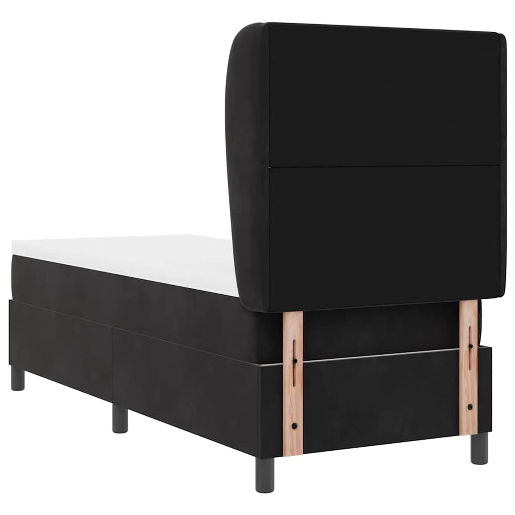 Box spring seng med hovedgærde Sort 200 x 80 cm Fløjl