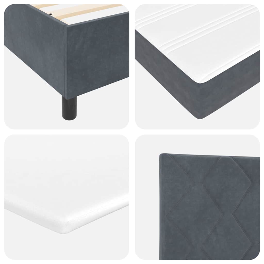 Box spring seng med hovedgærde Mørkegrå 200 x 100 cm Fløjl