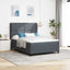 Box spring seng med hovedgærde Mørkegrå 200 x 140 cm Fløjl