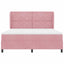 Box spring seng med hovedgærde Lyserød 200 x 180 cm Fløjl