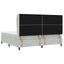 Box spring seng med hovedgærde Lysegrå 200 x 200 cm Fløjl