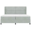 Box spring seng med hovedgærde Lysegrå 200 x 200 cm Fløjl
