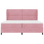 Box spring seng med hovedgærde Lyserød 200 x 200 cm Fløjl