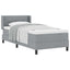 Box spring seng med hovedgærde Lysegrå 200 x 200 cm Stof