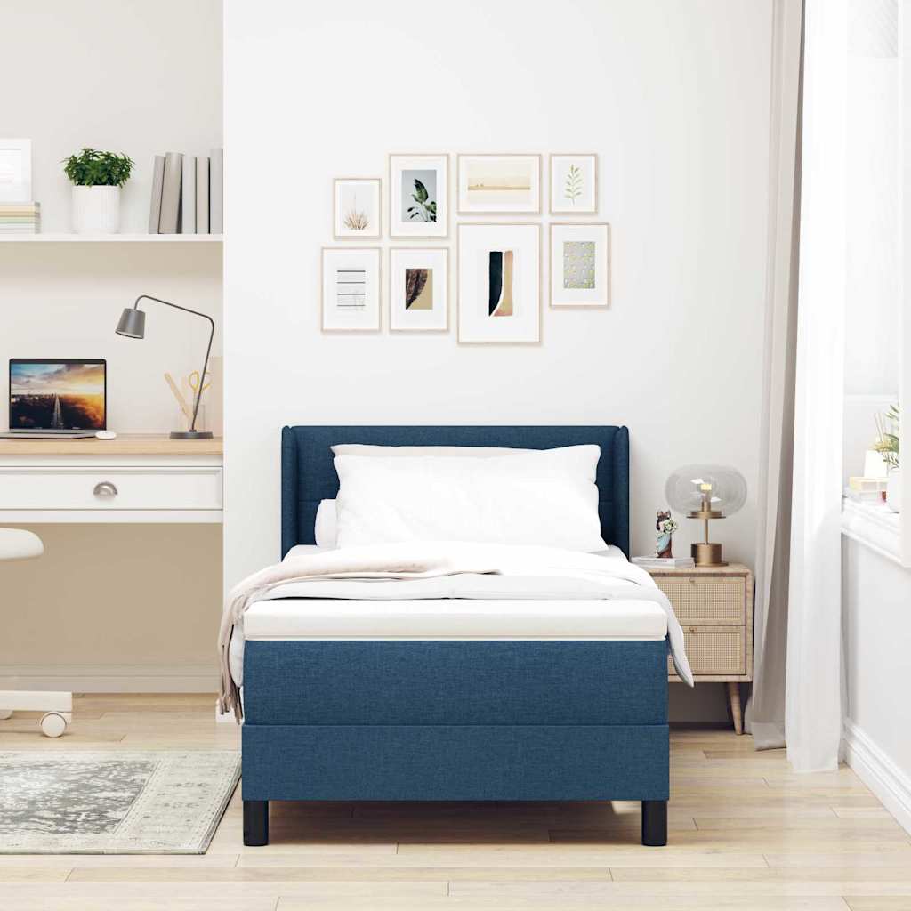 Box spring seng med hovedgærde Blå 200 x 80 cm Stof