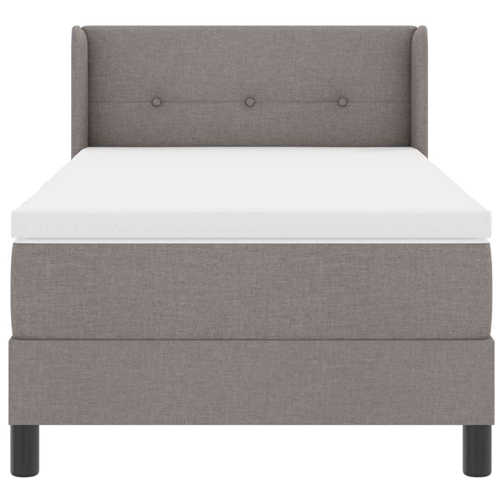 Box spring seng med hovedgærde Gråbrun 200 x 90 cm Stof