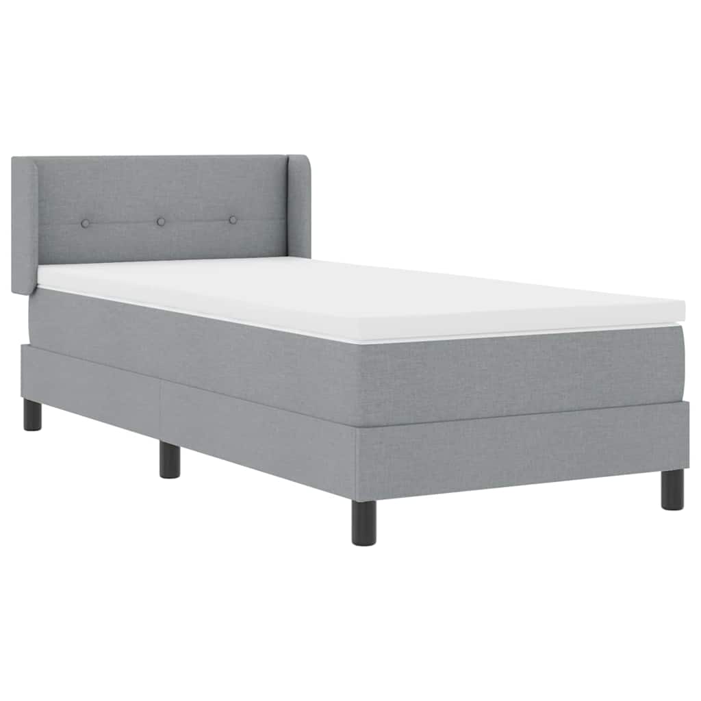 Box spring seng med hovedgærde Lysegrå 200 x 100 cm Stof