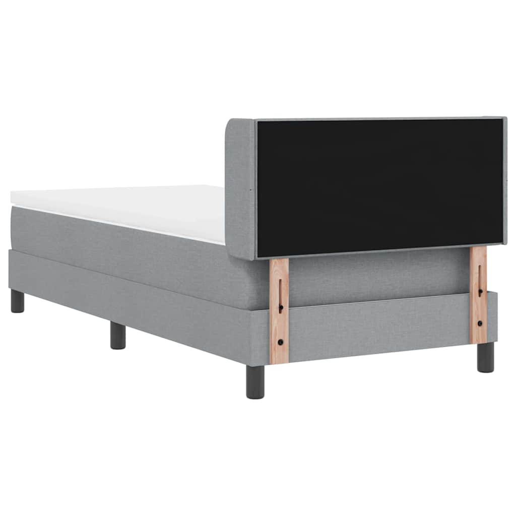Box spring seng med hovedgærde Lysegrå 200 x 100 cm Stof