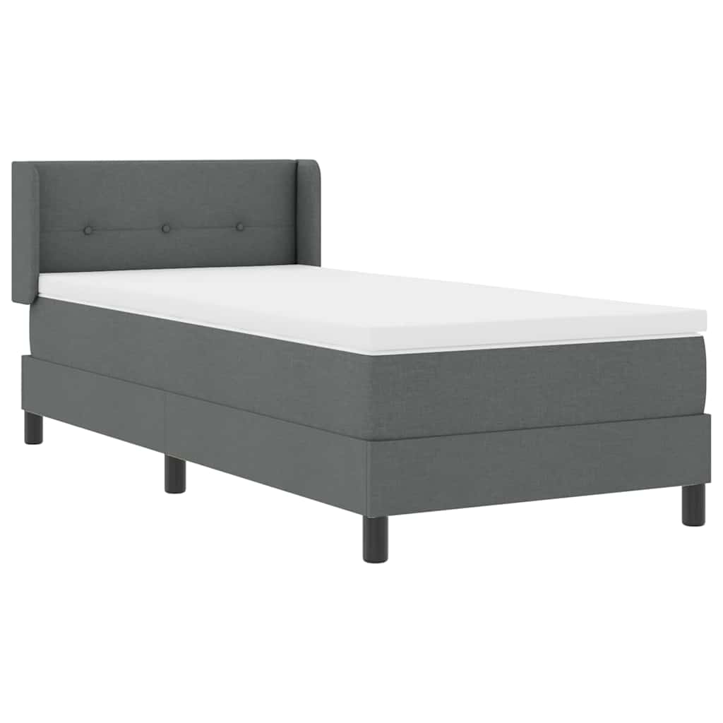 Box spring seng med hovedgærde Mørkegrå 200 x 100 cm Stof