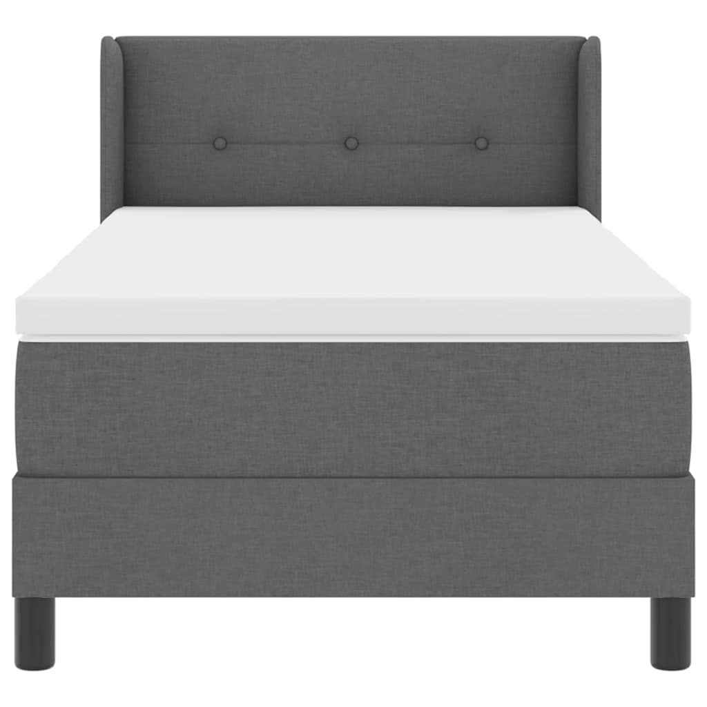 Box spring seng med hovedgærde Mørkegrå 200 x 100 cm Stof