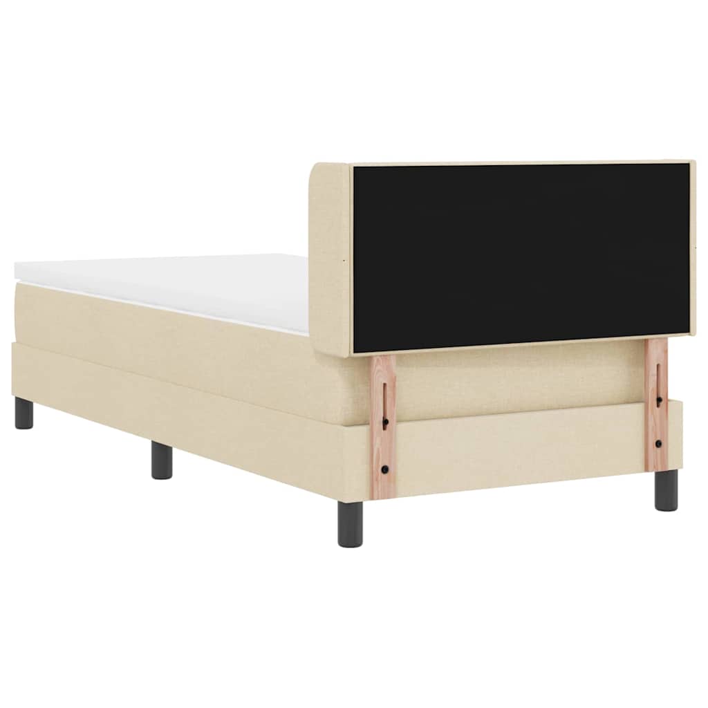 Box spring seng med hovedgærde Creme 200 x 100 cm Stof