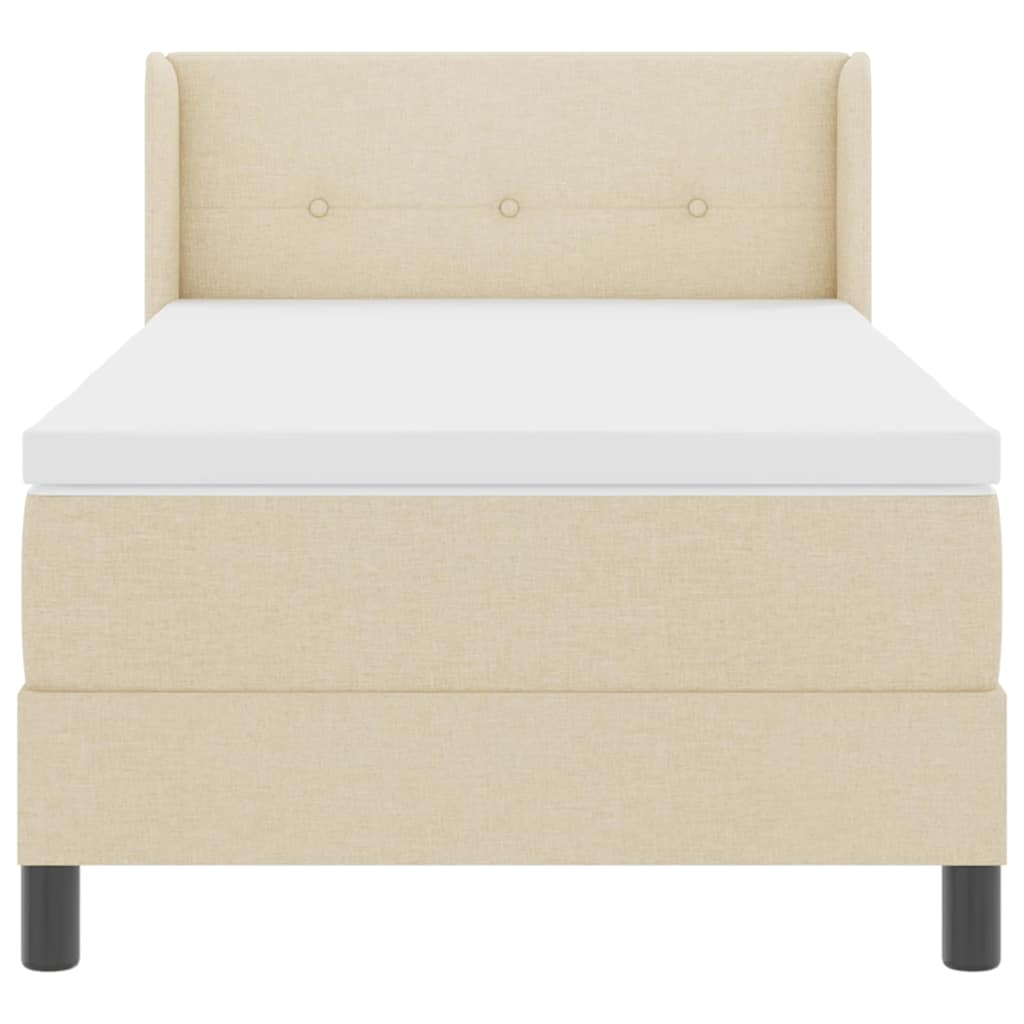 Box spring seng med hovedgærde Creme 200 x 100 cm Stof