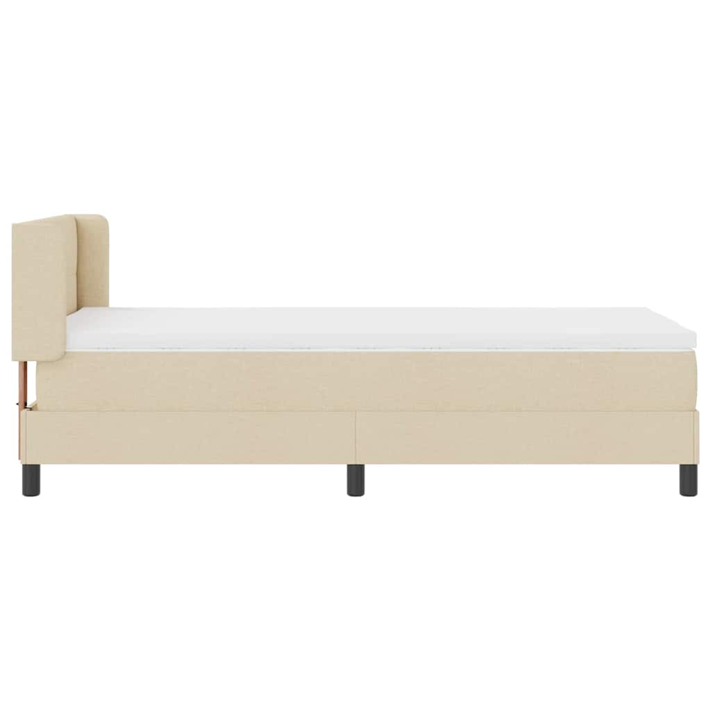 Box spring seng med hovedgærde Creme 200 x 100 cm Stof