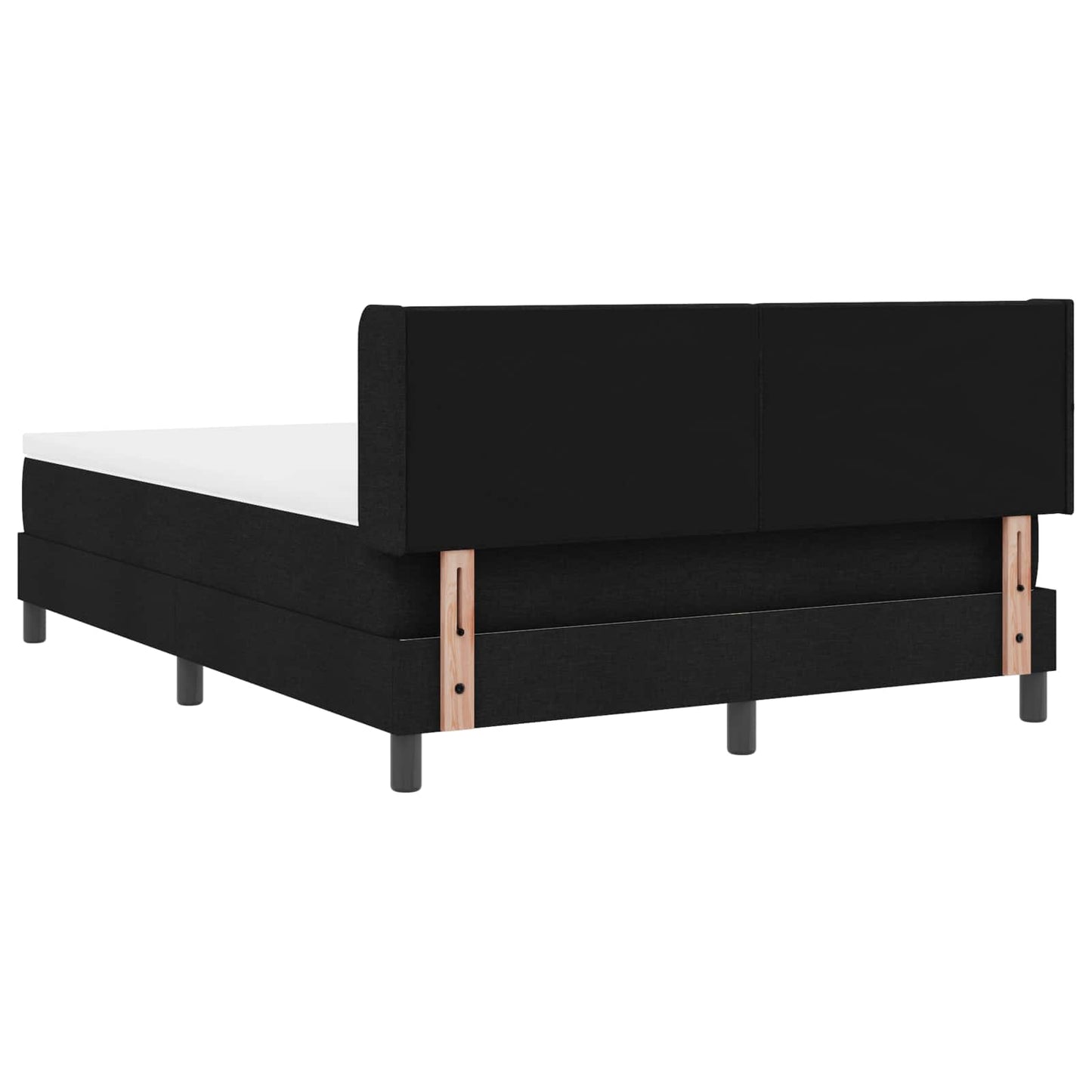 Box spring seng med hovedgærde Sort 190 x 140 cm Stof