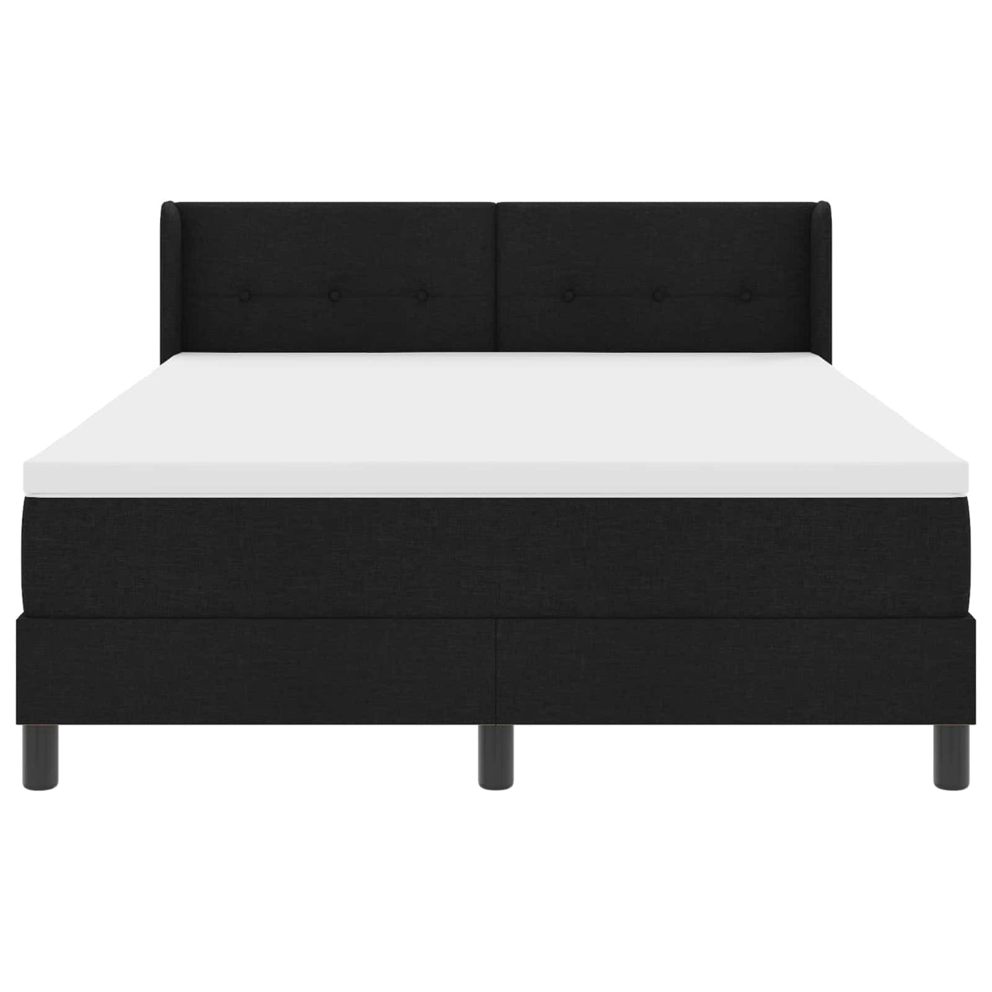 Box spring seng med hovedgærde Sort 190 x 140 cm Stof