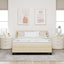 Box spring seng med hovedgærde Creme 200 x 160 cm Stof