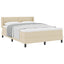 Box spring seng med hovedgærde Creme 200 x 160 cm Stof