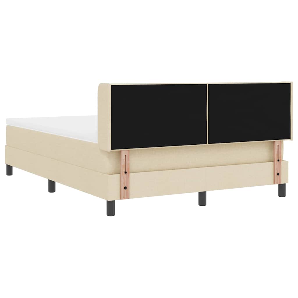 Box spring seng med hovedgærde Creme 200 x 160 cm Stof