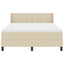 Box spring seng med hovedgærde Creme 200 x 160 cm Stof