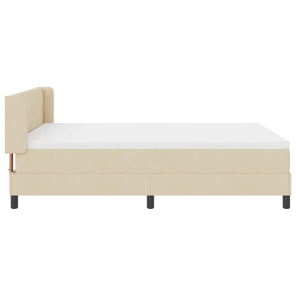 Box spring seng med hovedgærde Creme 200 x 160 cm Stof
