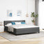 Box spring seng med hovedgærde Mørkegrå 200 x 180 cm Stof