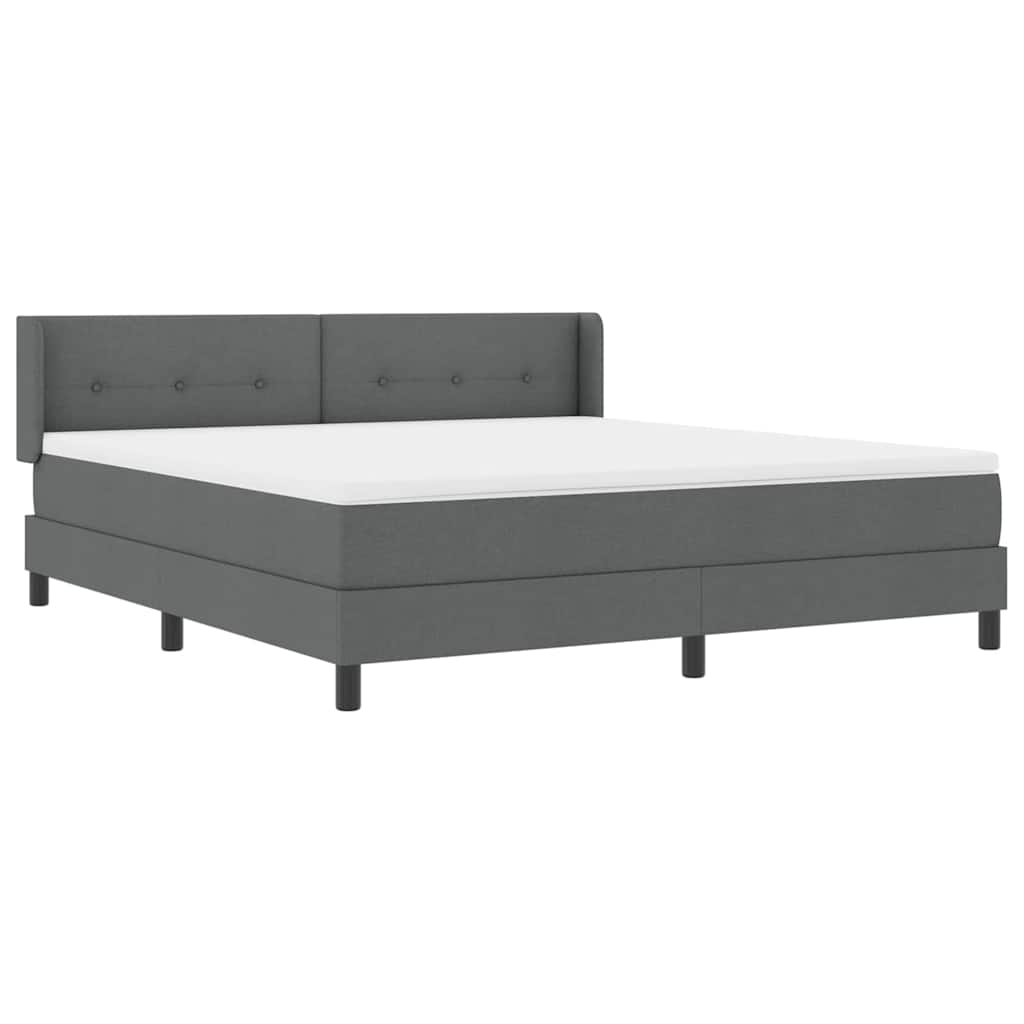 Box spring seng med hovedgærde Mørkegrå 200 x 180 cm Stof