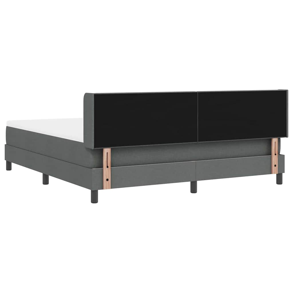 Box spring seng med hovedgærde Mørkegrå 200 x 180 cm Stof
