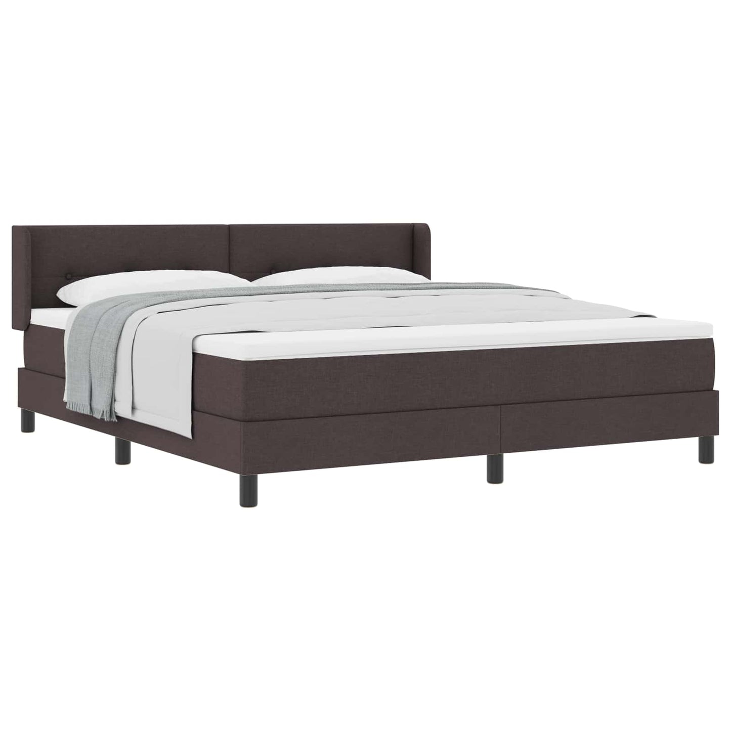 Box spring seng med hovedgærde Mørk Brun 200 x 180 cm Stof