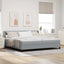 Box spring seng med hovedgærde Lysegrå 200 x 200 cm Stof