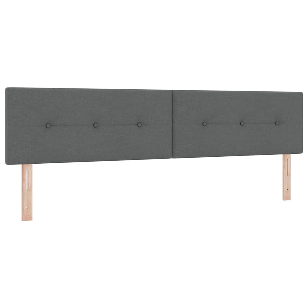 Box spring seng med hovedgærde Mørkegrå 200 x 200 cm Stof