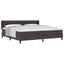Box spring seng med hovedgærde Mørk Brun 200 x 200 cm Stof