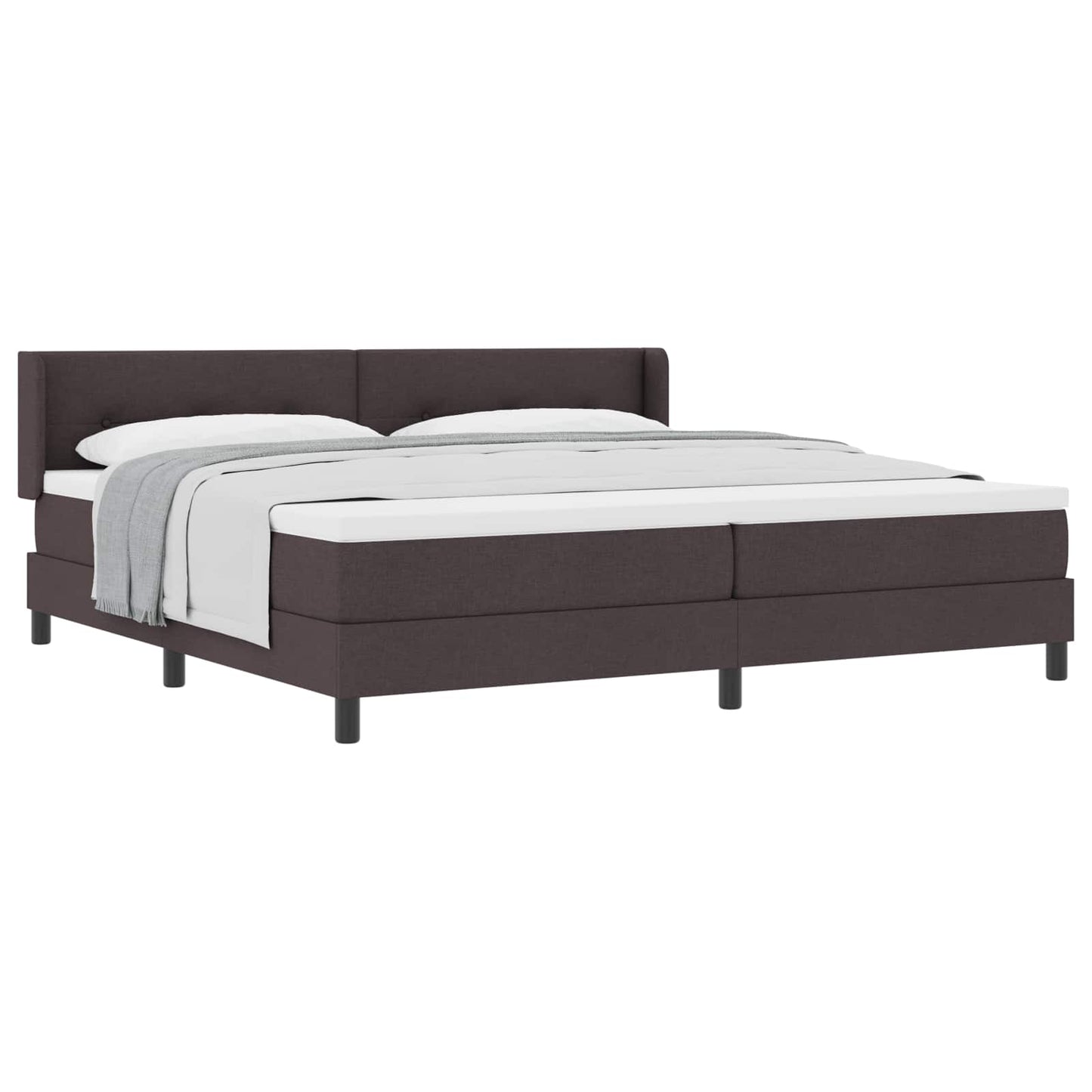 Box spring seng med hovedgærde Mørk Brun 200 x 200 cm Stof