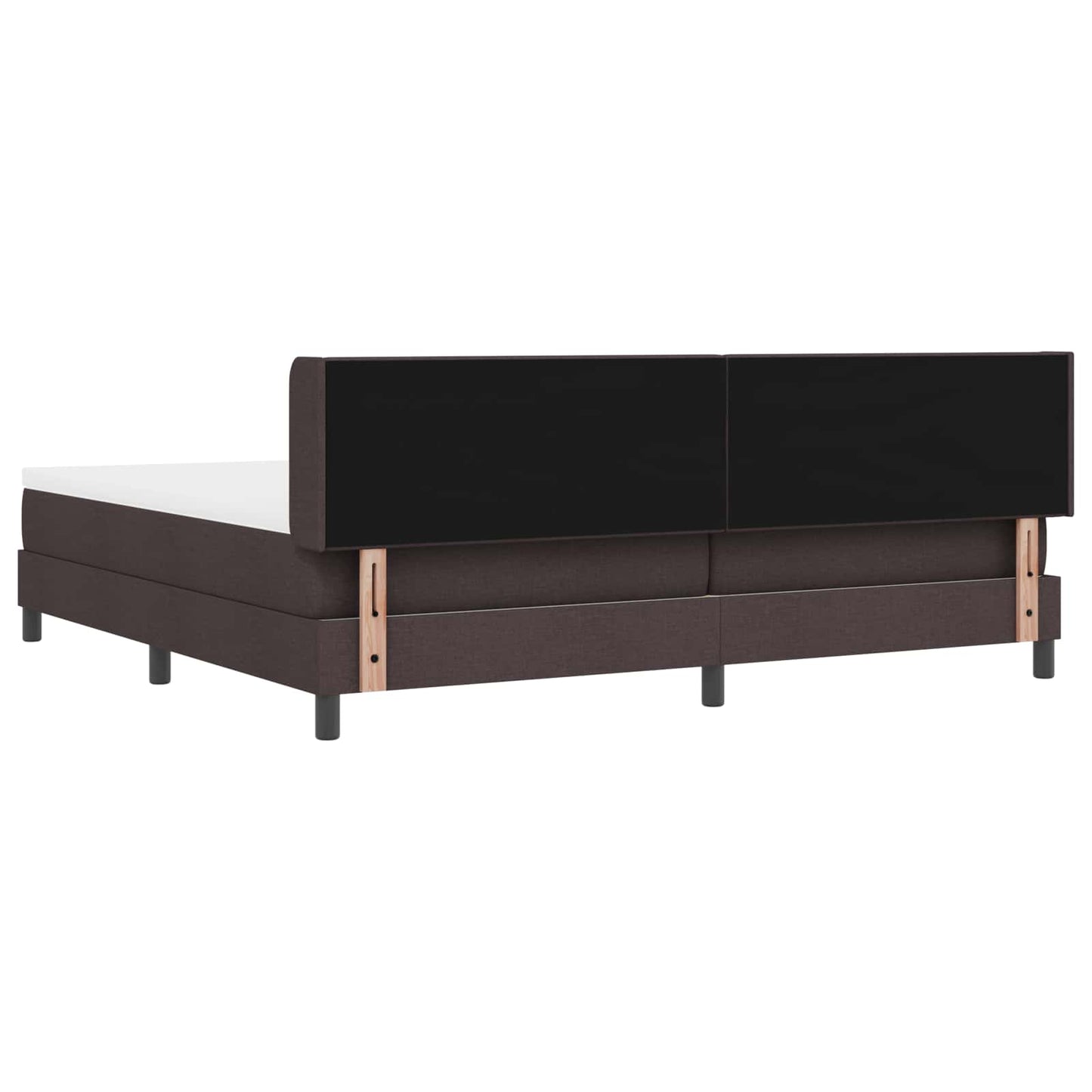Box spring seng med hovedgærde Mørk Brun 200 x 200 cm Stof