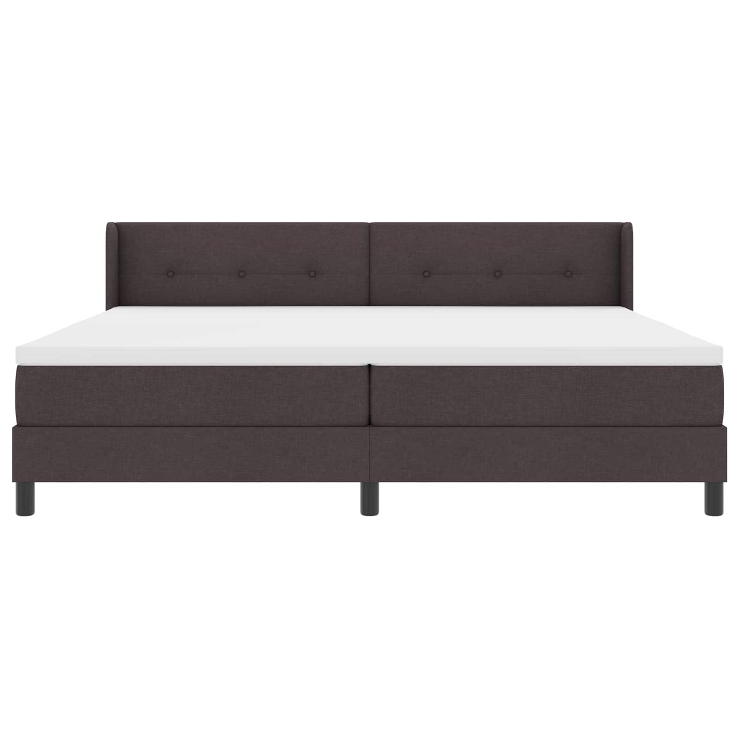 Box spring seng med hovedgærde Mørk Brun 200 x 200 cm Stof