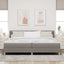 Box spring seng med hovedgærde Gråbrun 200 x 200 cm Stof