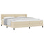 Box spring seng med hovedgærde Creme 200 x 200 cm Stof