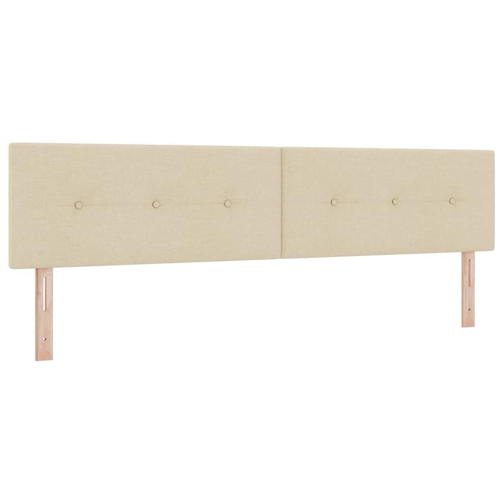 Box spring seng med hovedgærde Creme 200 x 200 cm Stof
